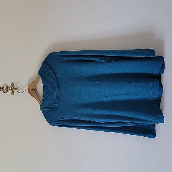 Chico's Teal CoziSoft Studded Grommet Envelope Neckline Top Size XL - Picture 6 of 9